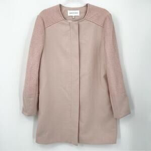 Cupcakes And Cashmere Coat Size Medium Mid Length Collarless Dusty Pink